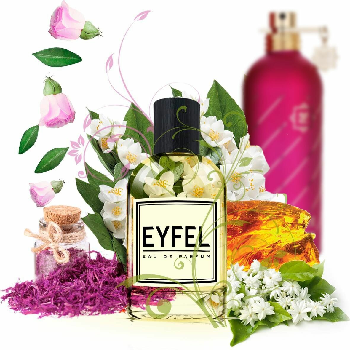 Духи EYFEL U8 UNISEX Montale Roses Musk, 50 мл, древесно-мускусный парфюм для мужчин и женщин, духи унисекс, 50 мл