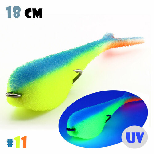 Поролоновый Слаг Мормыш с Открытым Двойником 18 см #11 (2 шт.)