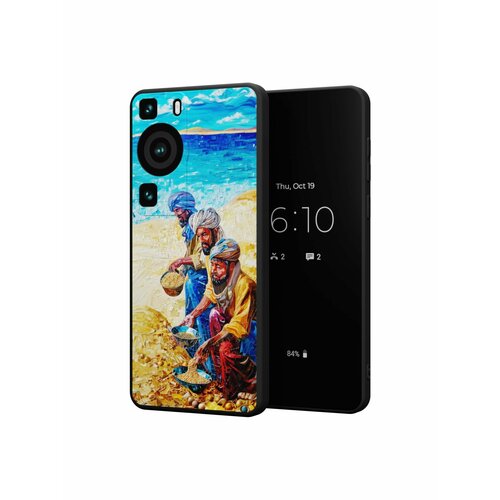 Силиконовый чехол Mcover на Huawei P60/P60 Pro (для Хуавей П60 и П60 Про), Золото черный, золото