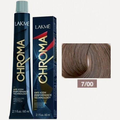 Изображение товара Краска для волос Lakme CHROMA 7/00 средний блонд