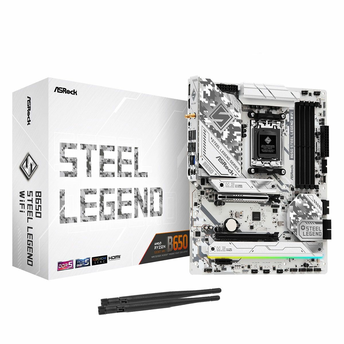 Материнская плата ASRock B650 Steel Legend WiFi, AM5, AMD B650, ATX, RTL (B650 STEEL LEGEND WIFI)
