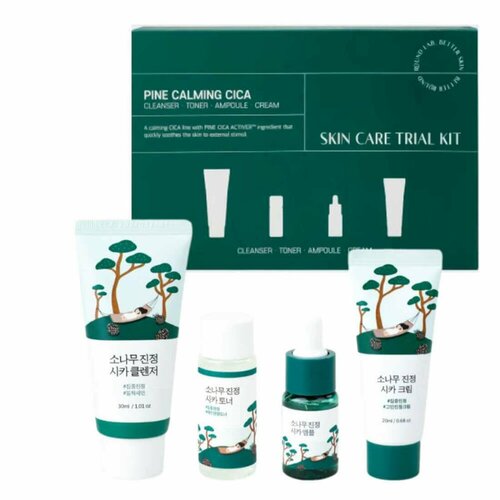 Travel-набор уходовых средств с экстрактом сосны и центеллы | Round Lab Pine Calming Cica Trial Kit