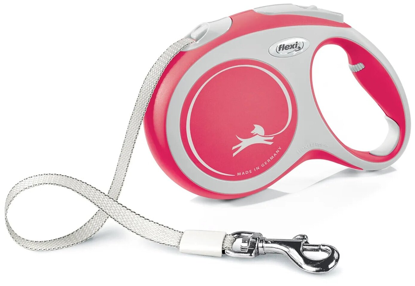 Flexi рулетка NEW LINE Comfort L до 60 кг, серый/красный, 5 м лента