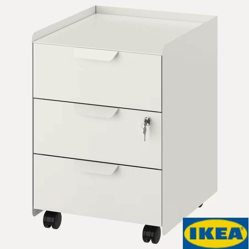 Изображение товара Комод на колесиках, с ящиками, белый, 56x47x40