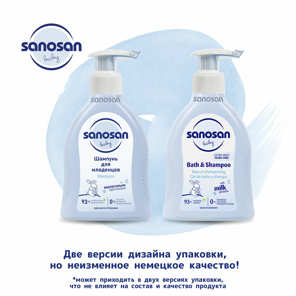 Средство для купания и шампунь Sanosan 2в1, 200мл - фото №4