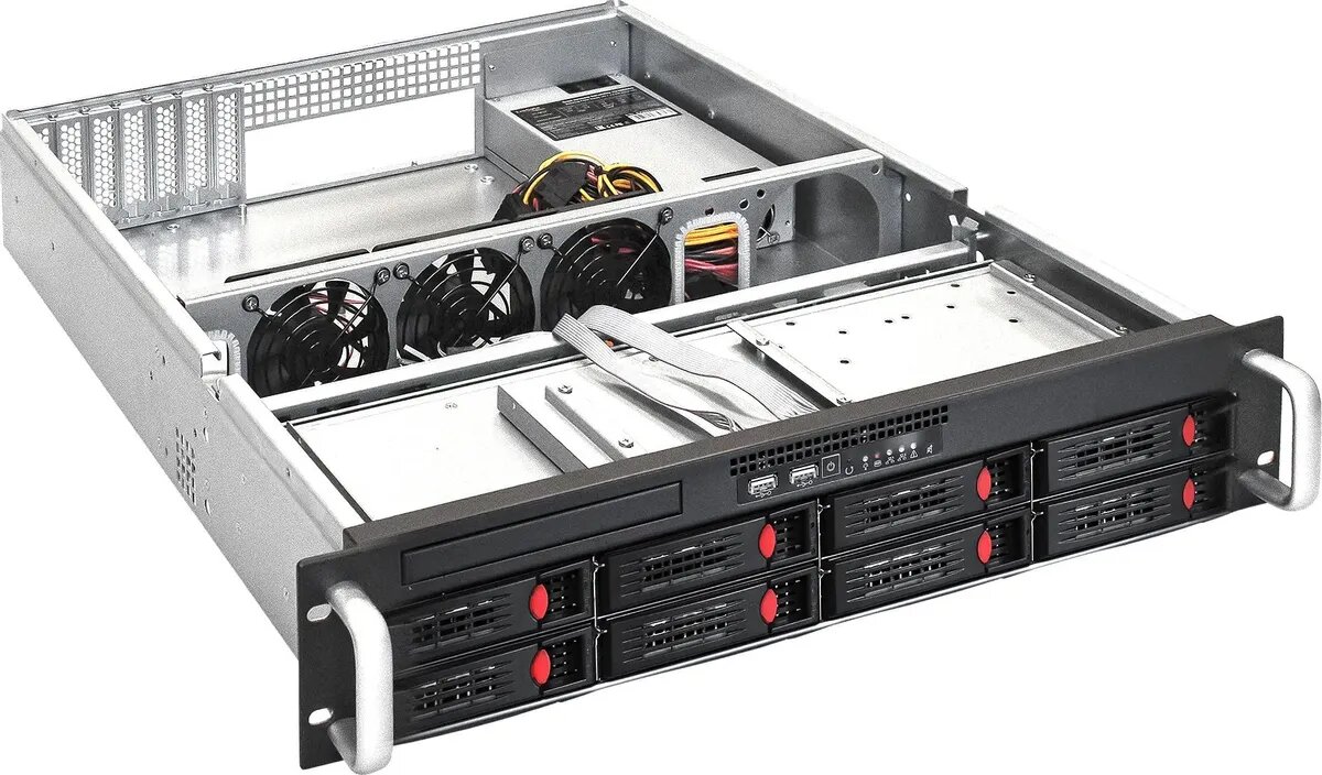 Корпус серверный 2U Exegate EX293178RUS RM 19", глубина 550, БП 1U-900ADS, 8xHotSwap, USB - фото №2