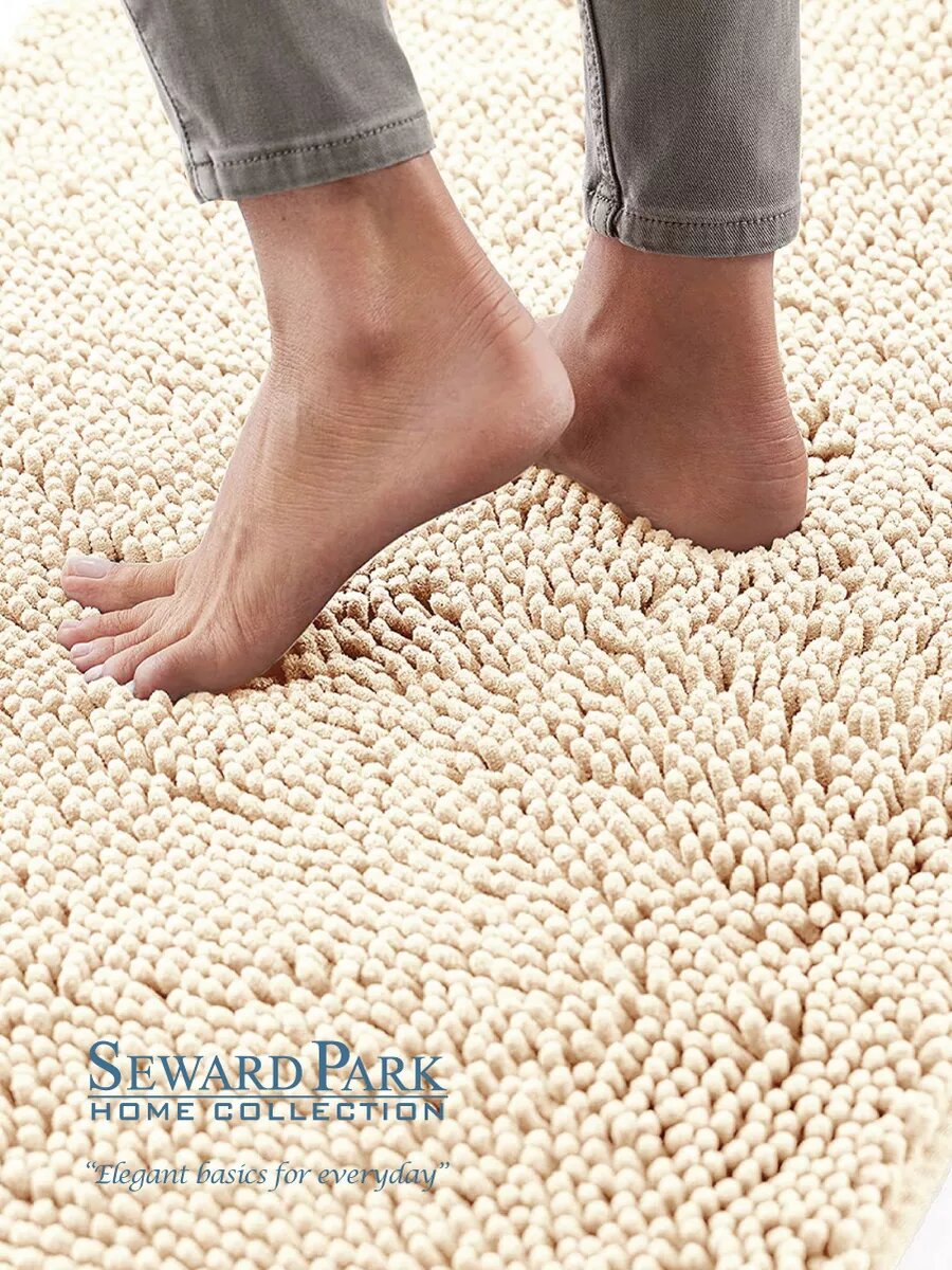 Коврик SEWARD HOME COLLECTION для ванной 50x80 см антискользящий цвет ecru/сливочный