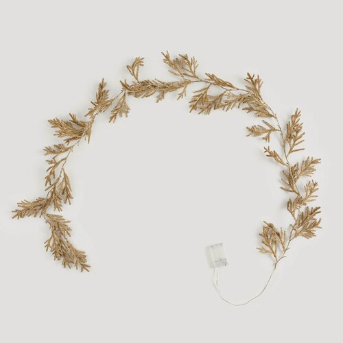 Изображение товара (W)Ветка-гирлянда декоративная, 2 м, с подсветкой, пластик, шампань, Хвоя, Light decor, Kuchenland