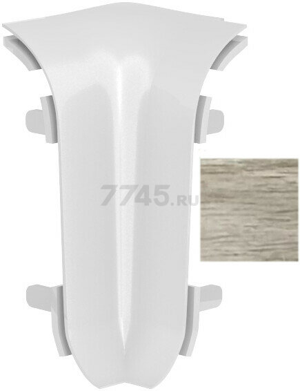 Внутренний угол для плинтуса Панельпласт, высота 60 мм, цвет дуб югра