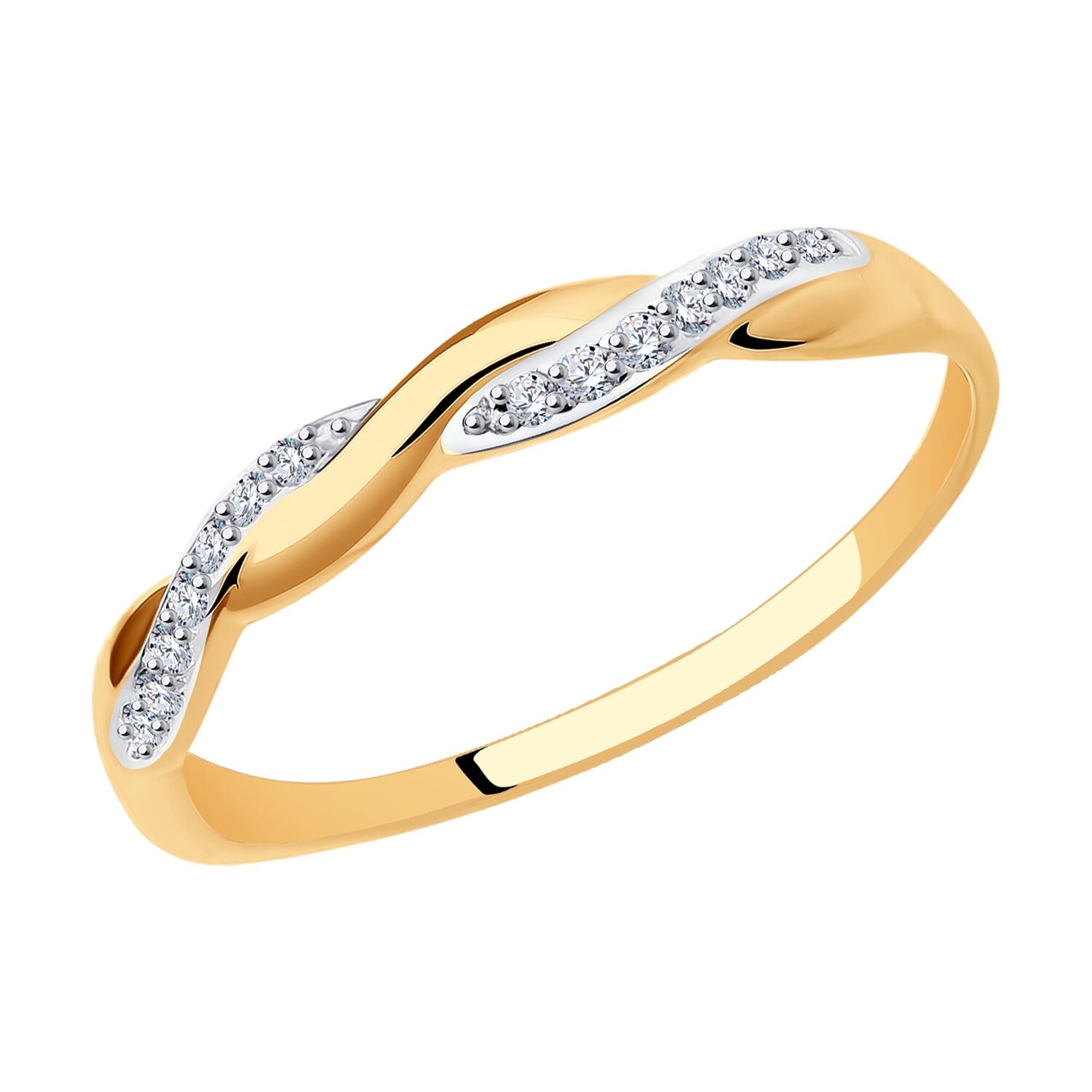 Кольцо дорожка Diamant online, красное золото, 585 проба, фианит