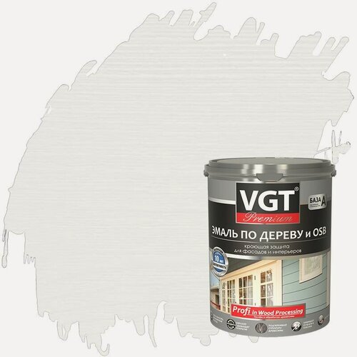 Изображение товара Эмаль по дереву и OSB VGT Premium полуматовая (1кг) ванильный