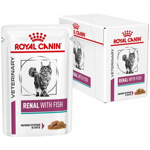 Влажный корм для кошек Royal Canin Renal с рыбой (в соусе) 12шт