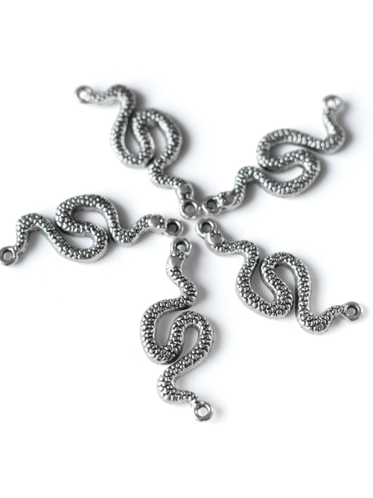 Коннектор для бижутерии 10 шт. / фурнитура для украшений, цвет античное серебро, 40x15x2.5 мм