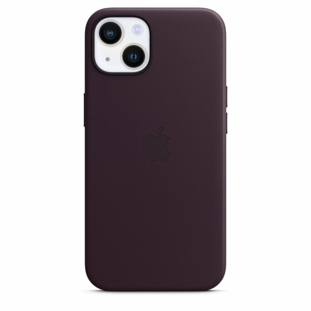Фиолетовый Кожаный чехол Leather Case для iPhone 13 с функцией MagSafe