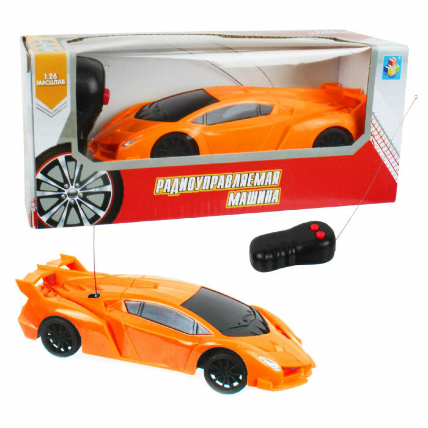 Машина 1Toy Спортавто на радиоуправлении, 1:26, оранжевая (Т13826)