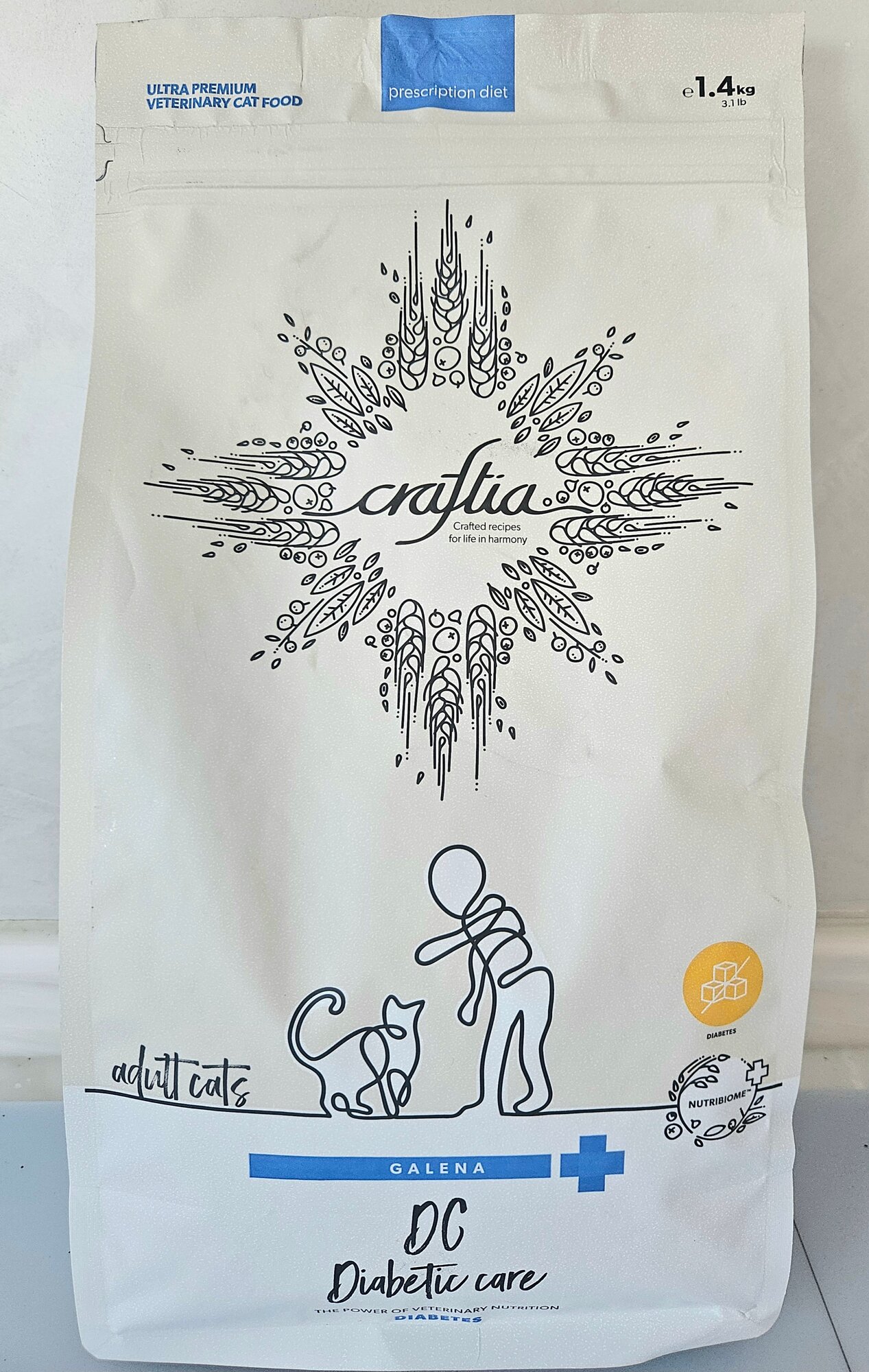 Сухой корм Craftia GALENA CAT DIABETIC для кошек при сахарном диабете 1,4 кг