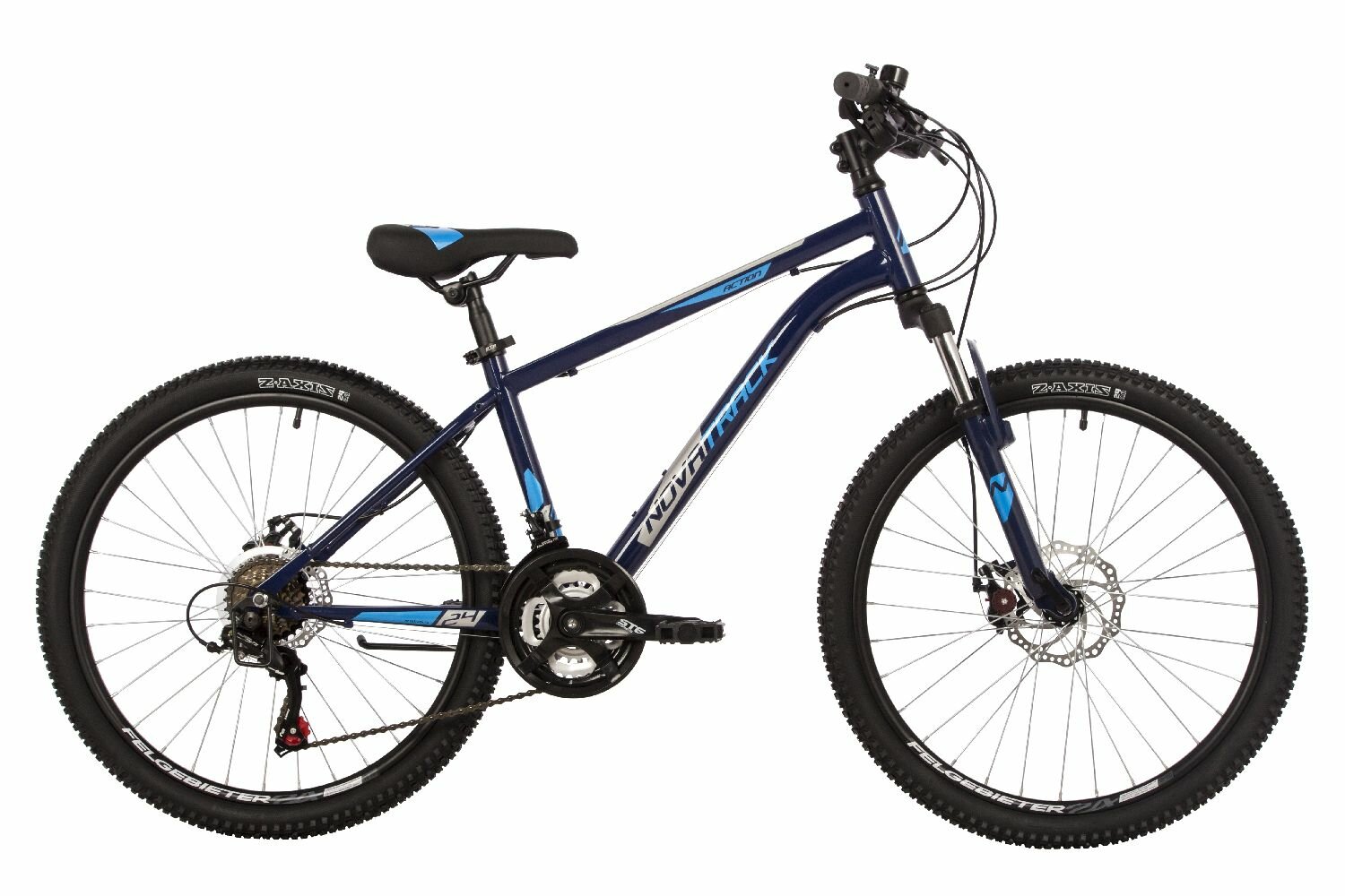 Велосипед Novatrack Action D 24 (2023), стальная рама 14", на рост 130-155 см, синий