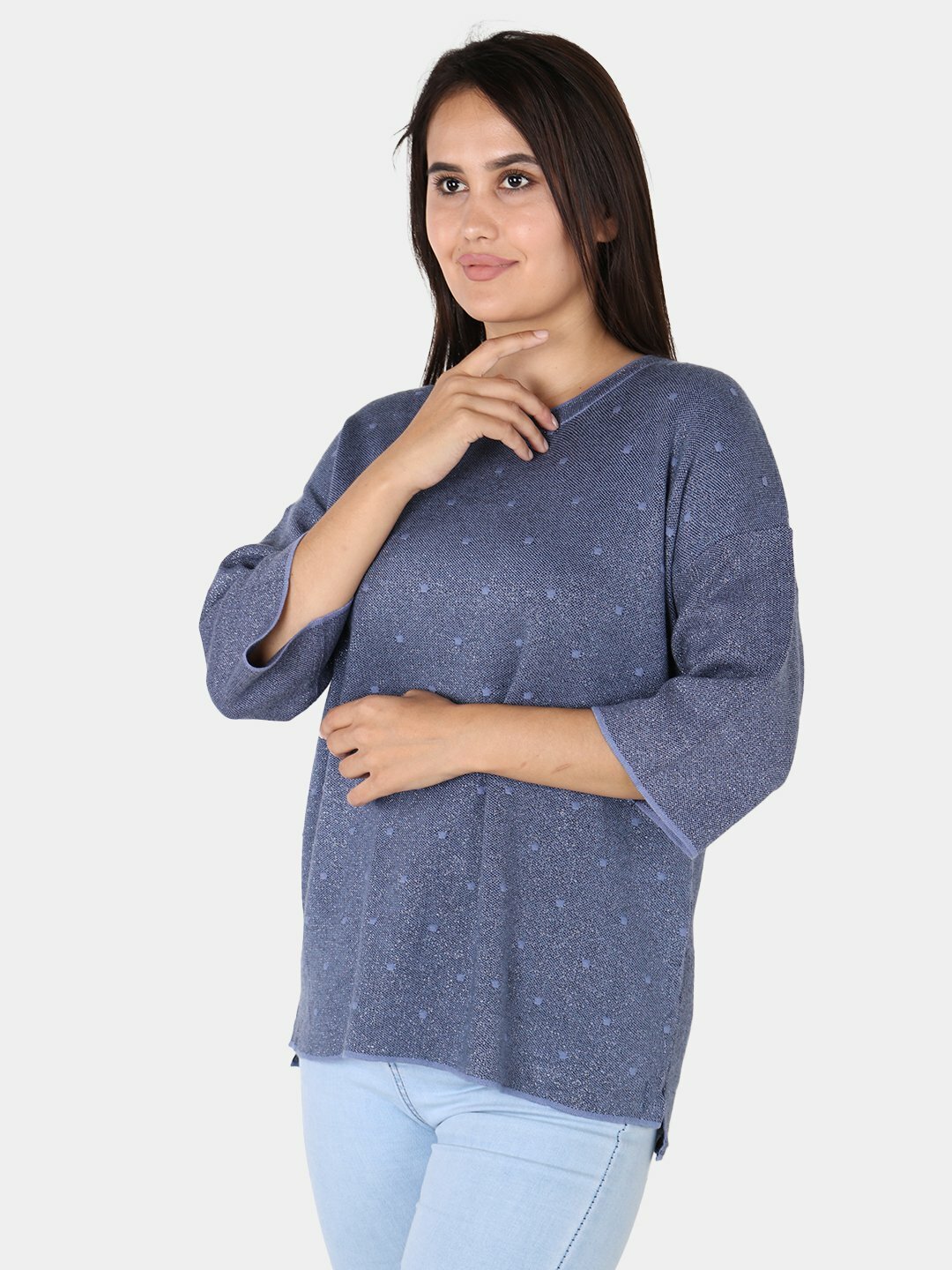 Свитер размер One Size, , синий меланж — фото 1