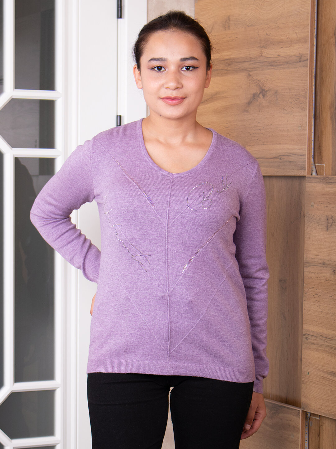 Свитер размер One Size, , сиреневый — фото 1