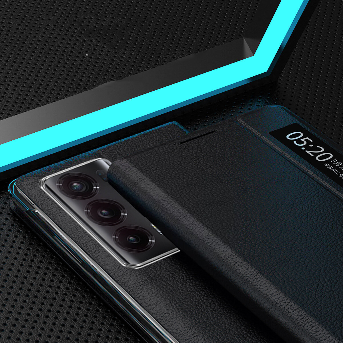 Чехол-книжка MyPads «Anteprima» для Honor Magic V2 с окошком для входящих вызовов и свайпом, из импортной натуральной кожи. Черный — фото 1