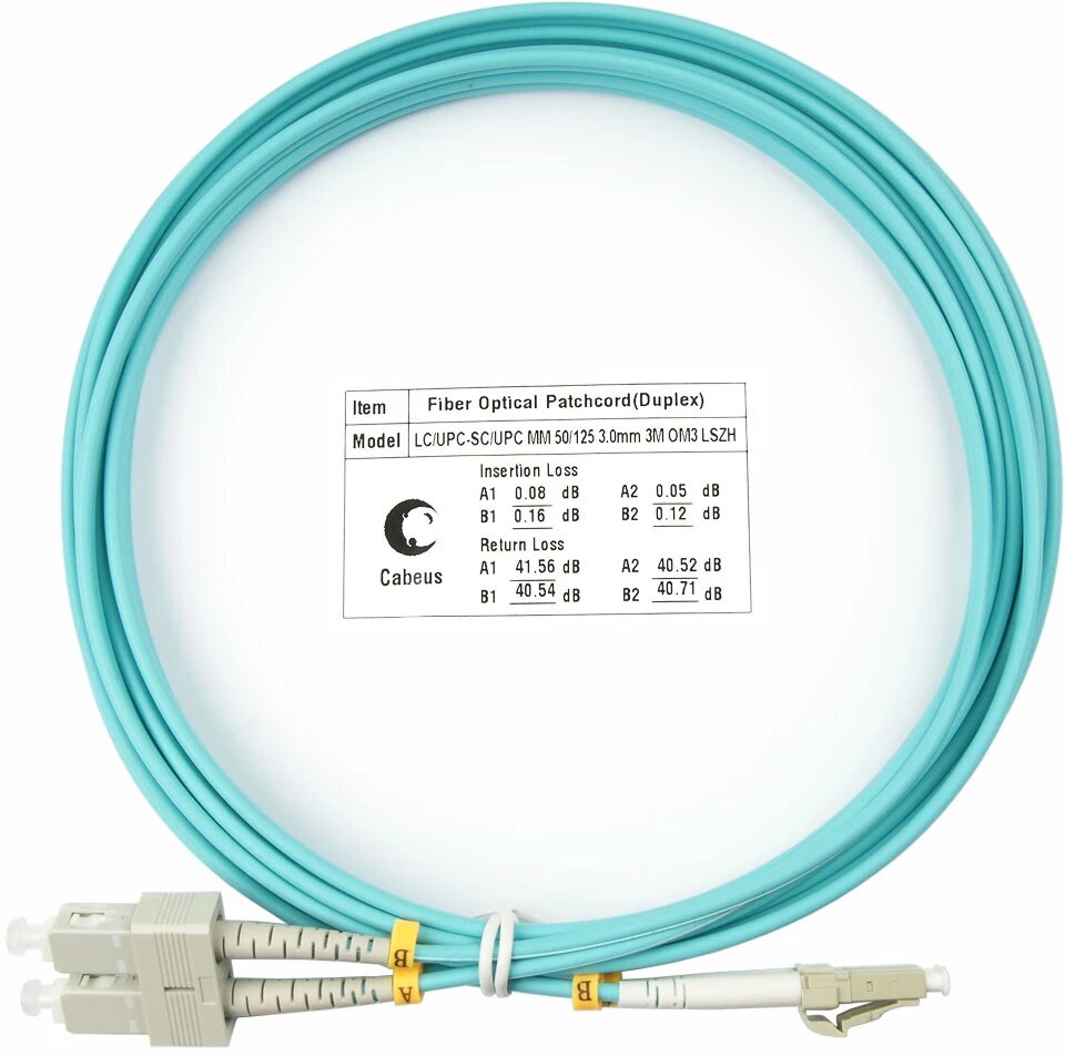 Патч-корд Cabeus 3м (FOP-50-LC-SC-3m)