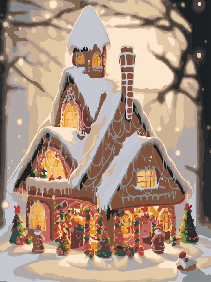 Картина по номерам "Дом в снегу" — фото 1