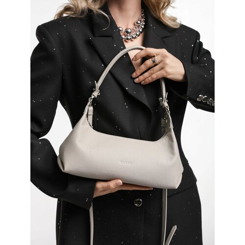 Сумка багет МАКЕЙ, фактура зернистая, голубой