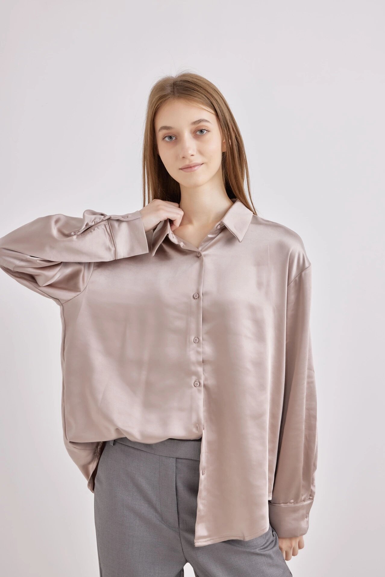 Блуза Selfie, размер M, коричневый — фото 1