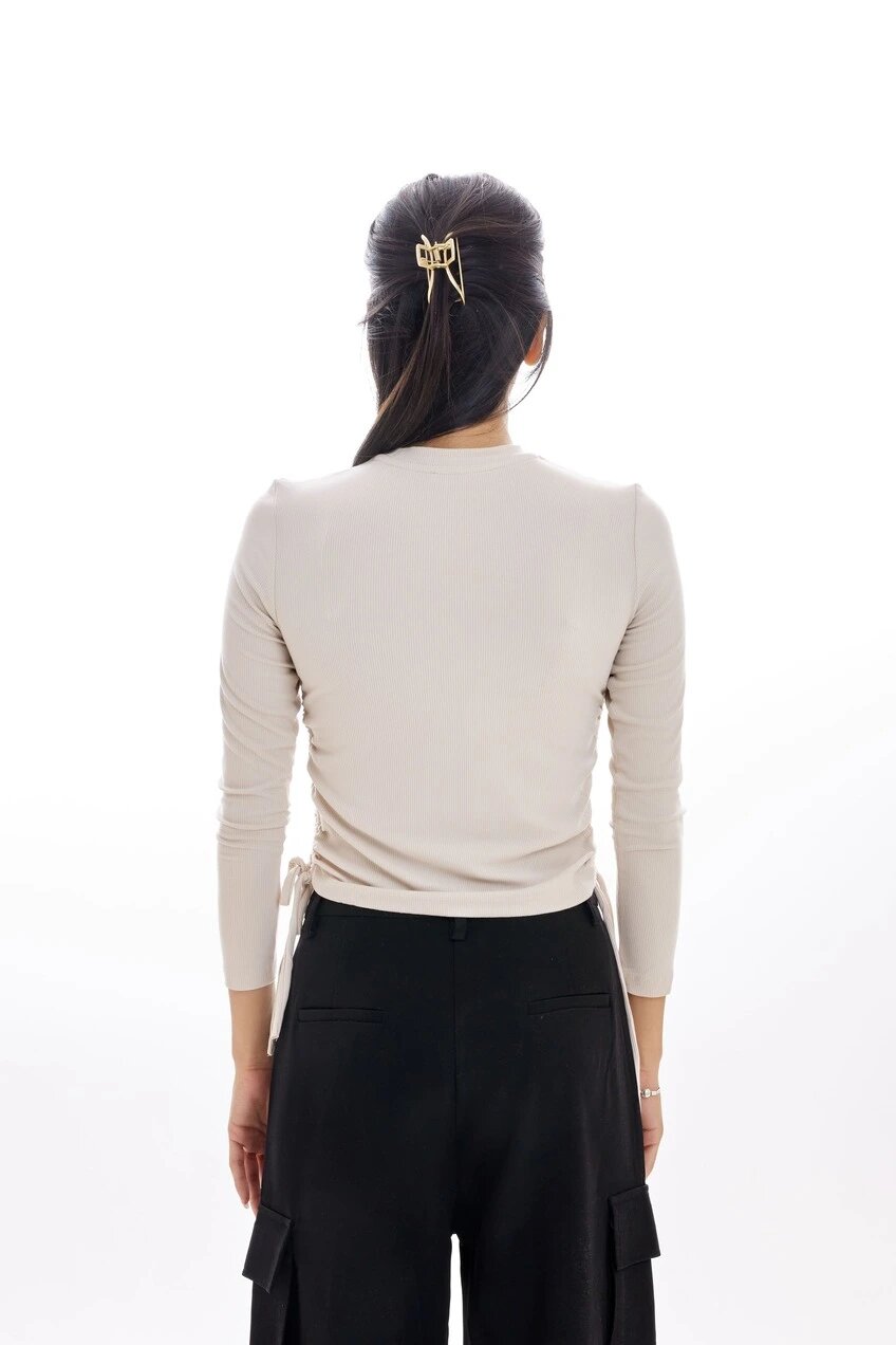 Лонгслив Selfie, размер S, , бежевый — фото 1