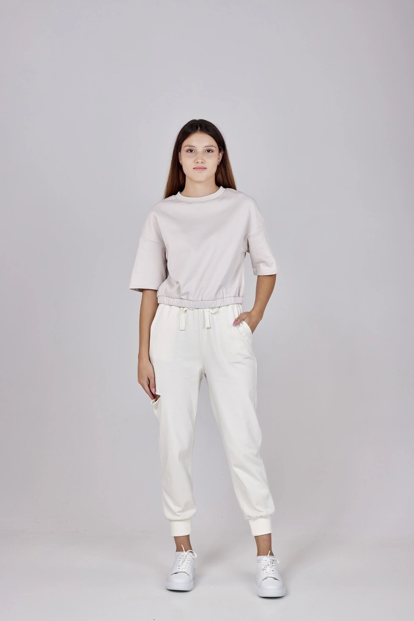 Толстовка Selfie, размер S, , бежевый — фото 1