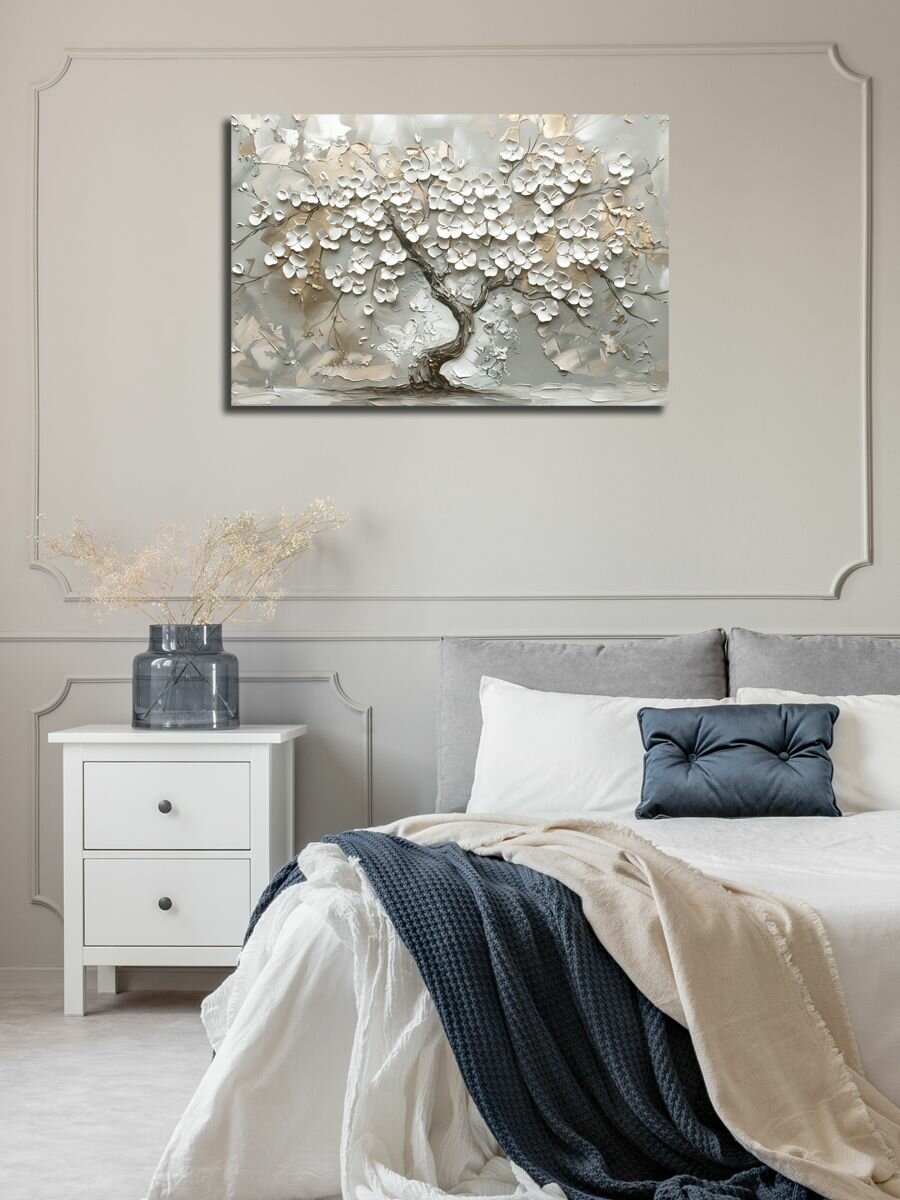 Картина на холсте LOFTime 40Х60 Дерево счастья масло сер КС-1601-4060