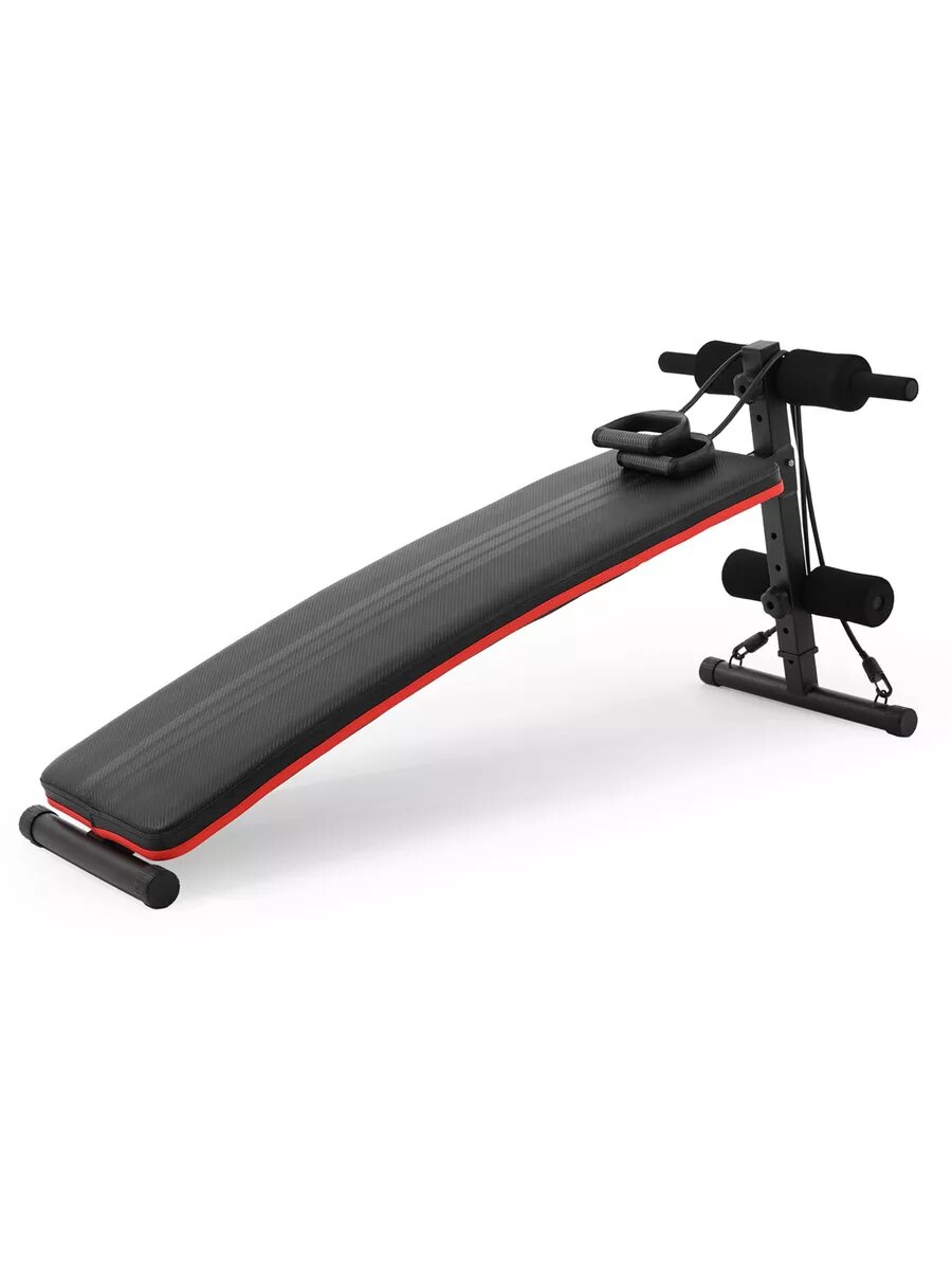 Скамья для пресса UNIX Fit SIT-UP 140 с эспандерами, спортивный тренажер для дома, доска для отжиманий UNIXFIT — фото 1