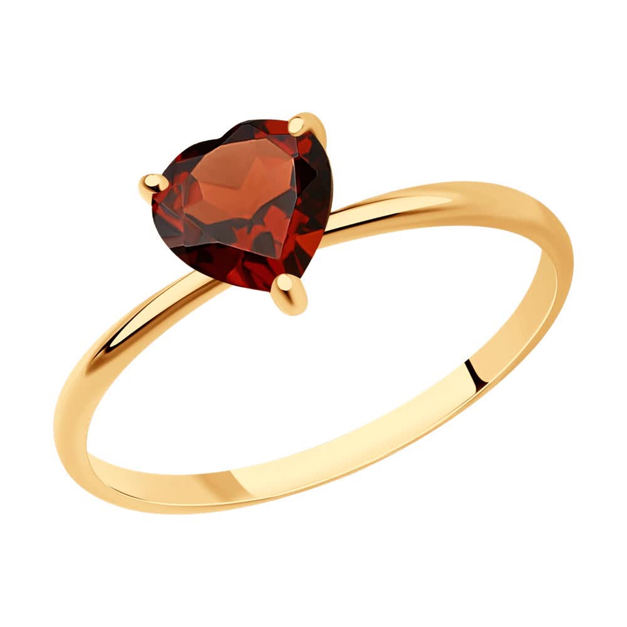 Кольцо Diamant online, красное золото, 585 проба, гранат