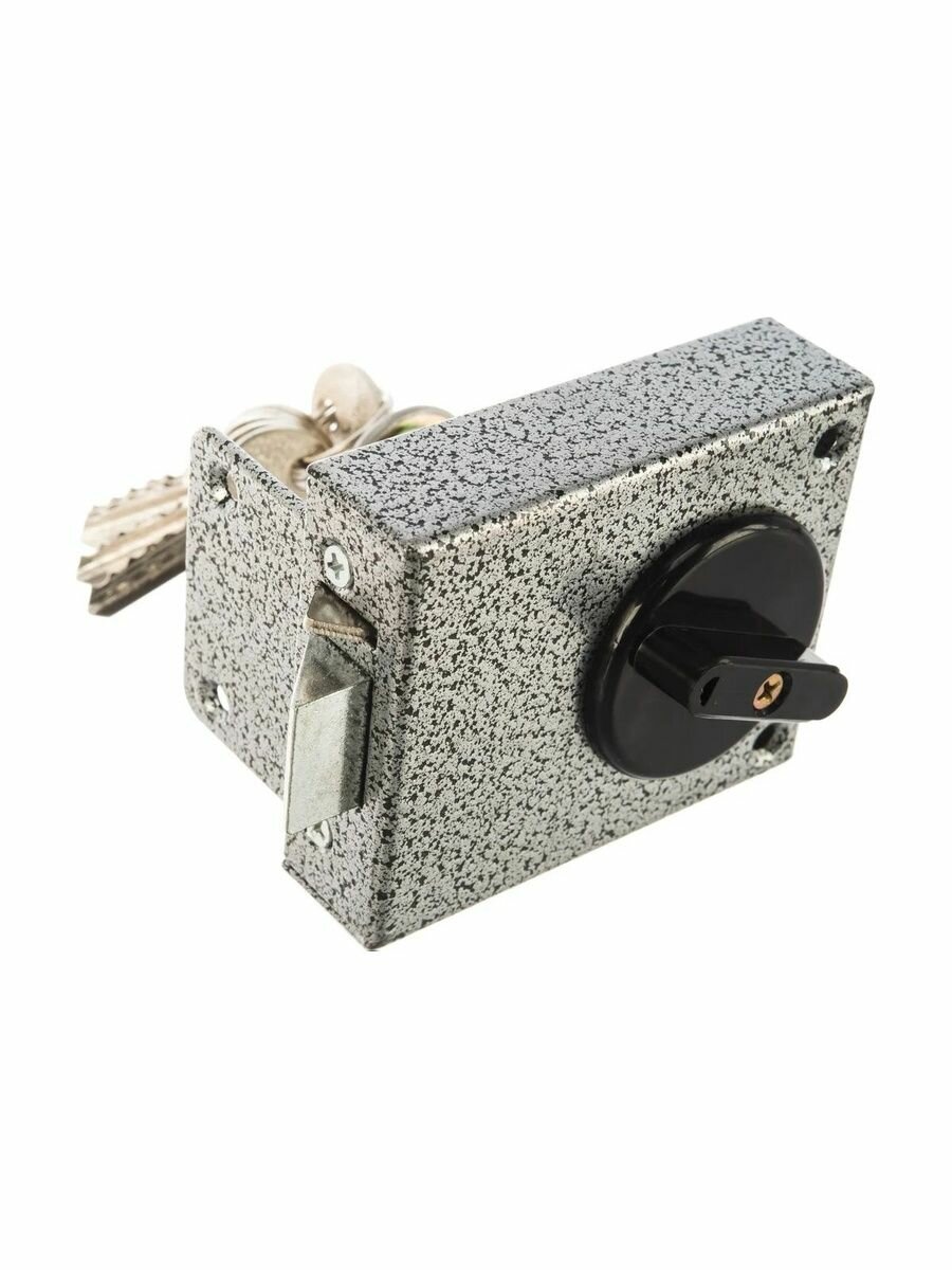 Замок накладной аллюр ЗН2А, цилиндровый, 5 ключей, поворотная ручка — фото 1