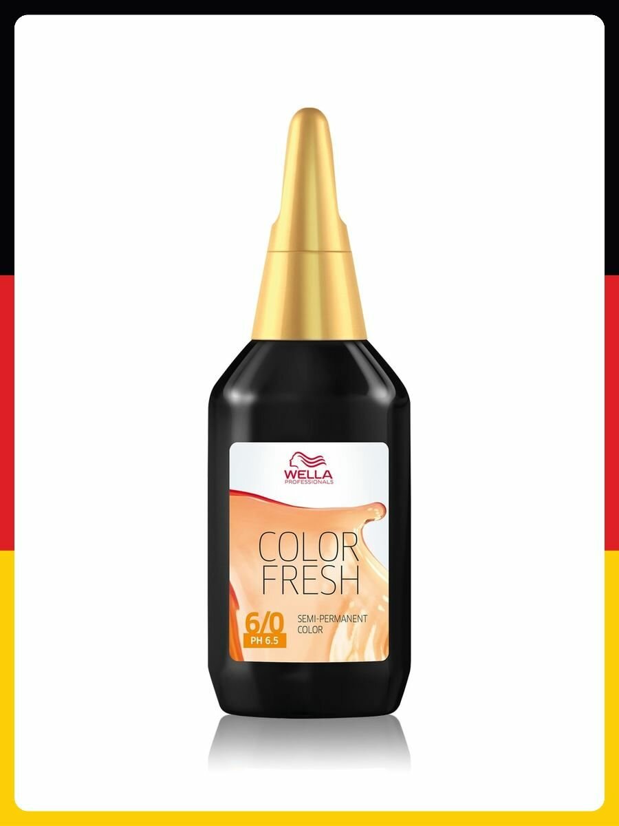 Профессиональная краска для волос Wella Professionals Color Fresh, 75 мл 6/0 Темно-русый