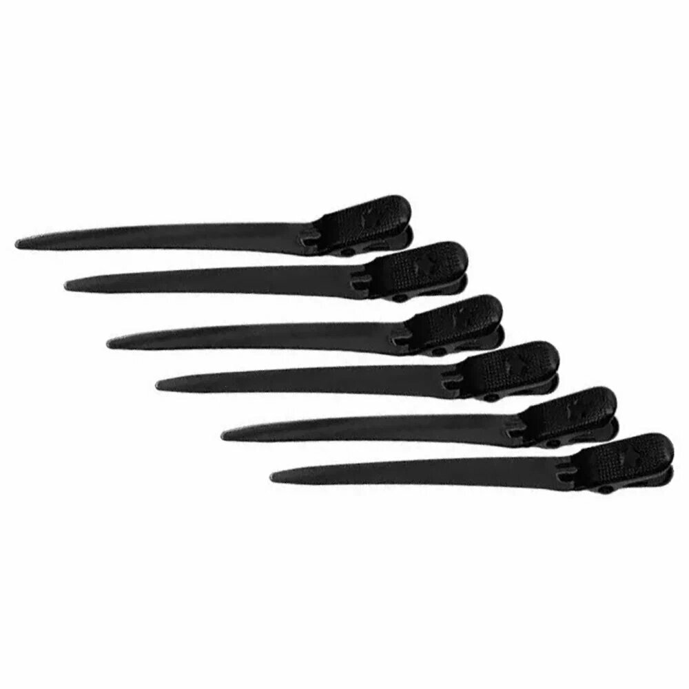 Зажимы парикмахерские металлические 88*8 мм 6 шт черные KAPOUS