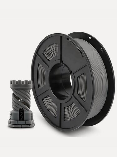 Изображение товара Филамент NVPRINT PLA Grey для 3D печати диаметр 1.75мм длина 330 метров масса 1 кг