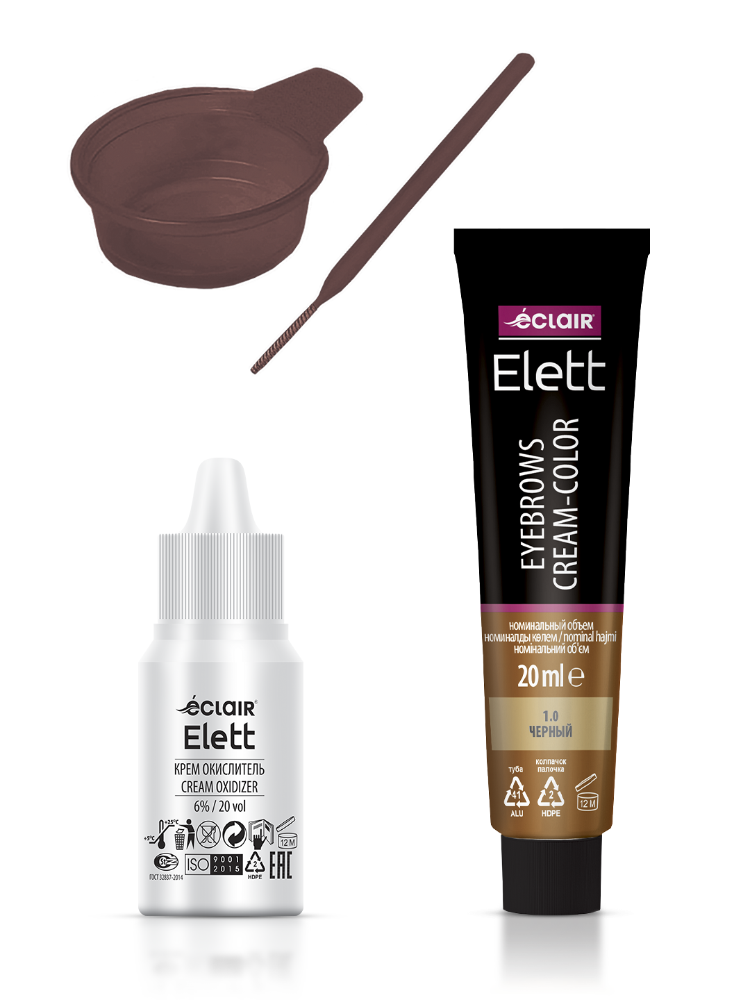 Краска для бровей и ресниц ELLET 20 гр, 1.0 Черный/black ECLAIR — фото 1