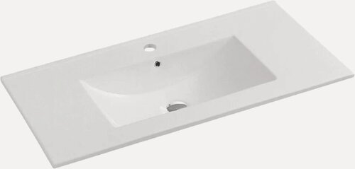 Изображение товара Мебельная раковина Vincea VBS-13100 102 накладная, фарфоровая, со встроенным сливом-переливом, белая, раковина для ванной, прямоугольная