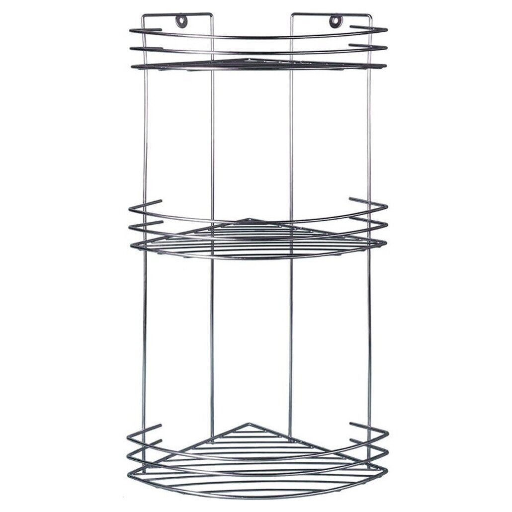 Полка угловая 3-ярусная «блестящий цинк» металл экономия пространства 20x27x50 см