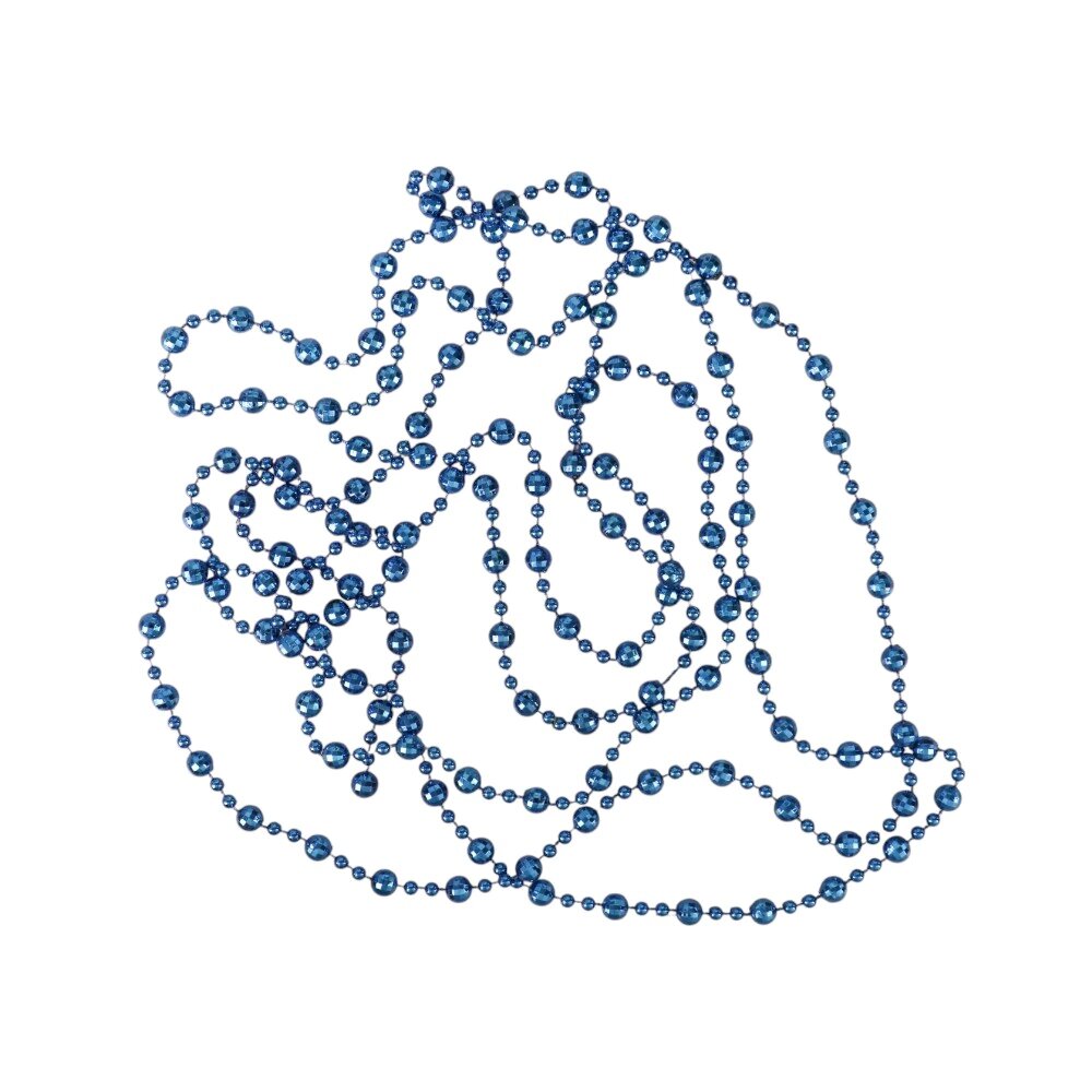 Бусы на елку 27 м d7 мм пластик Шары синие