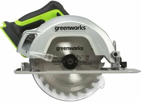 Циркулярная пила (дисковая) Greenworks GD24CS (ручная) D диска:185мм (1500907)
