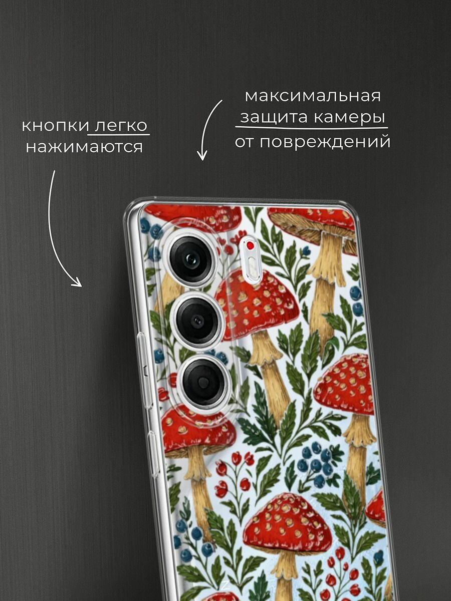 Чехол на Tecno Camon 40 Pro 5G / Текно Камон 40 Про 5G с принтом Мухоморы — фото 1