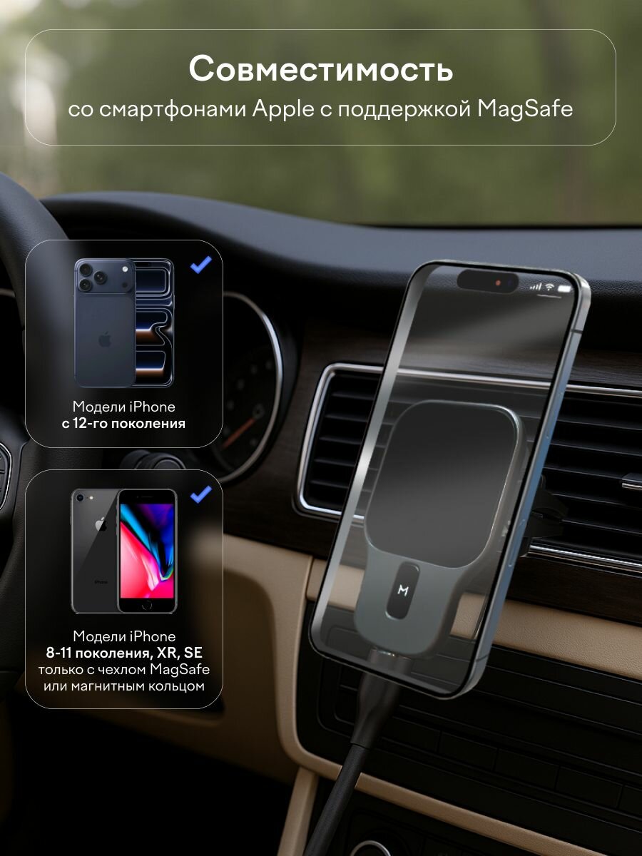 Автомобильный комплект Magssory Prime Pro для Apple с поддержкой Qi2 — фото 1