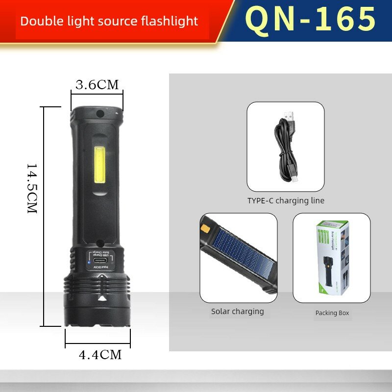 Qingniu солнечный красный и синий сигнальный светильник против маленького дождя компактный портативный прожектор для