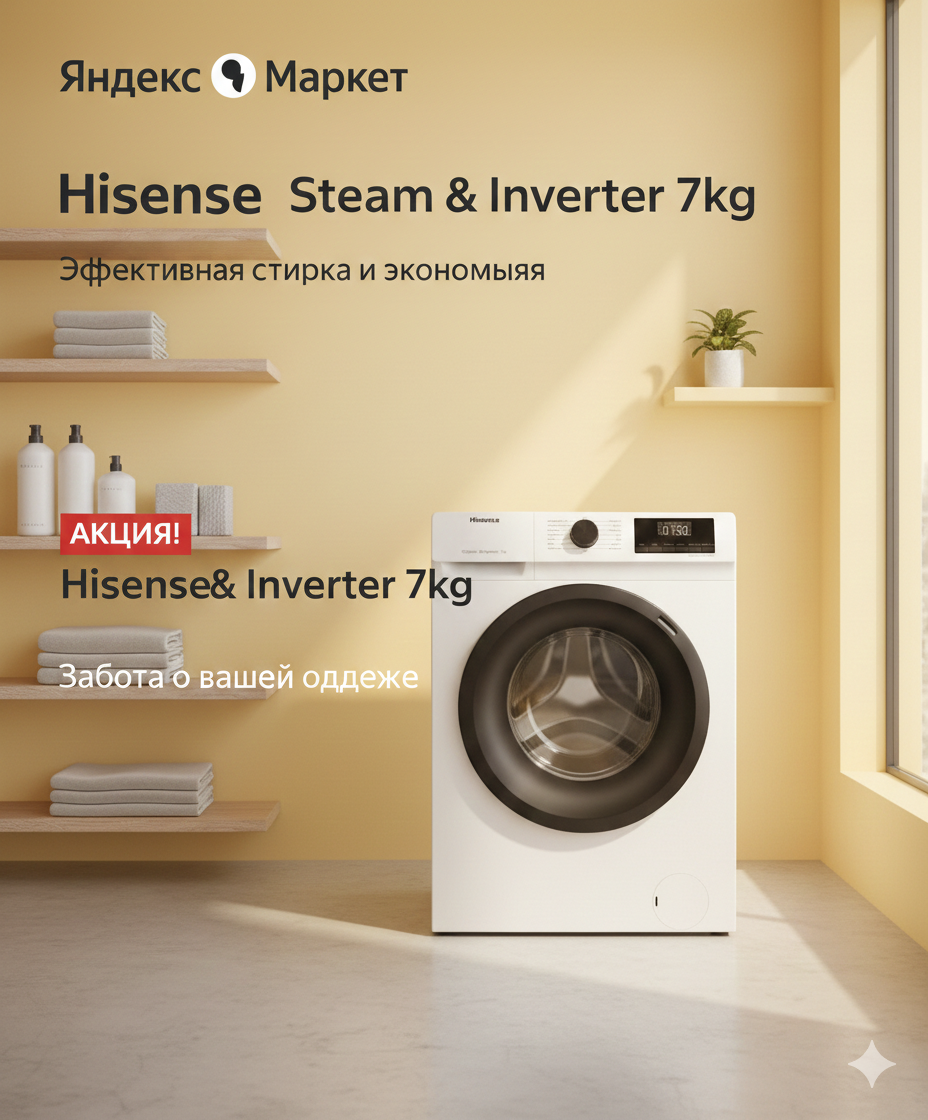 Стиральная машина Hisense WFQP6012EVM 6 Кг — фото 1