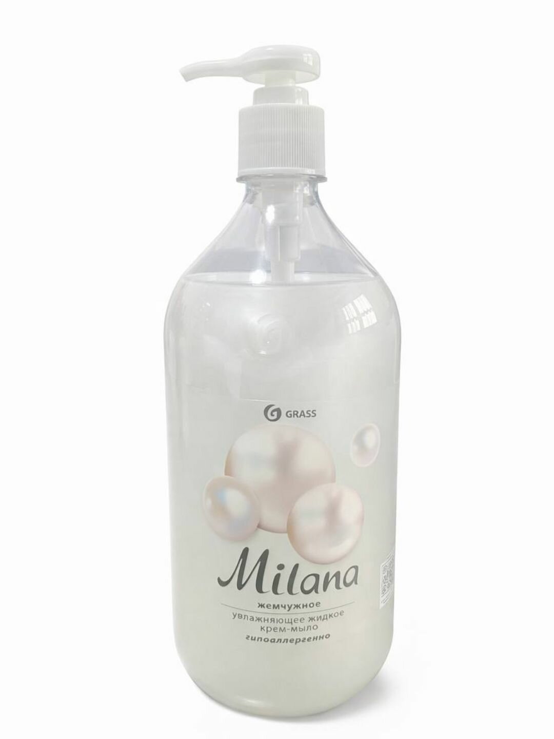 Жидкое мыло Milana с дозатором Молочный, увлажняющее, 1000 мл