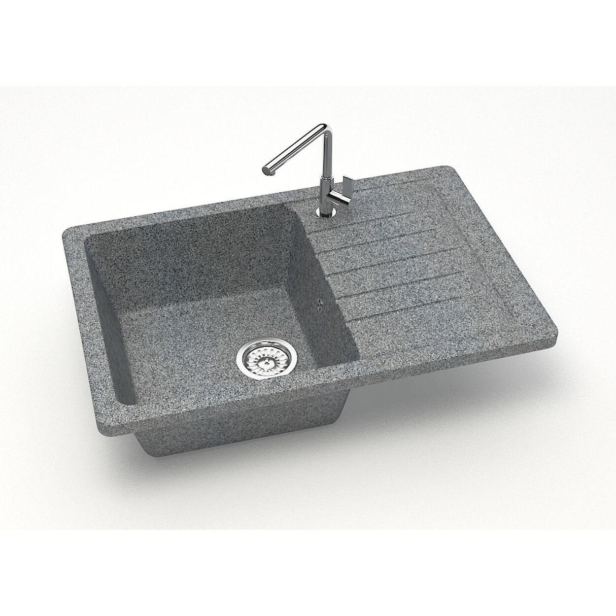 Мойка каменная Santegro SZ016-740/Q8 матовый темно-серый, 74х49х21 см.