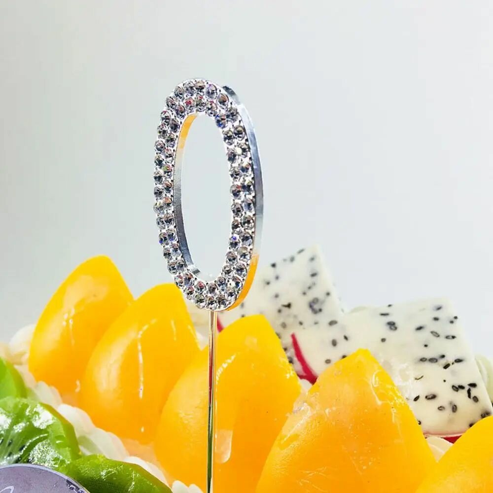 Топпер 0 металлический серебряный со стразами