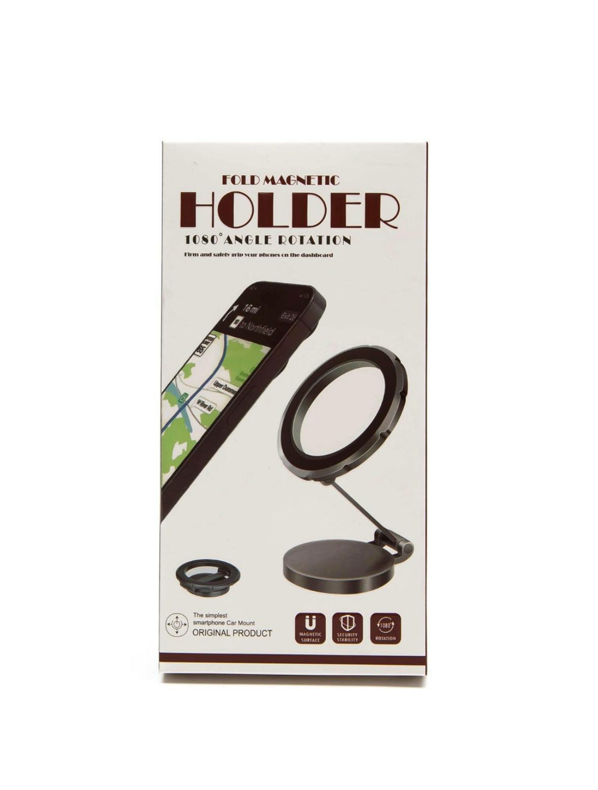 Держатель телефона для автомобиля Fold magnetic holder 1080' угловое вращение